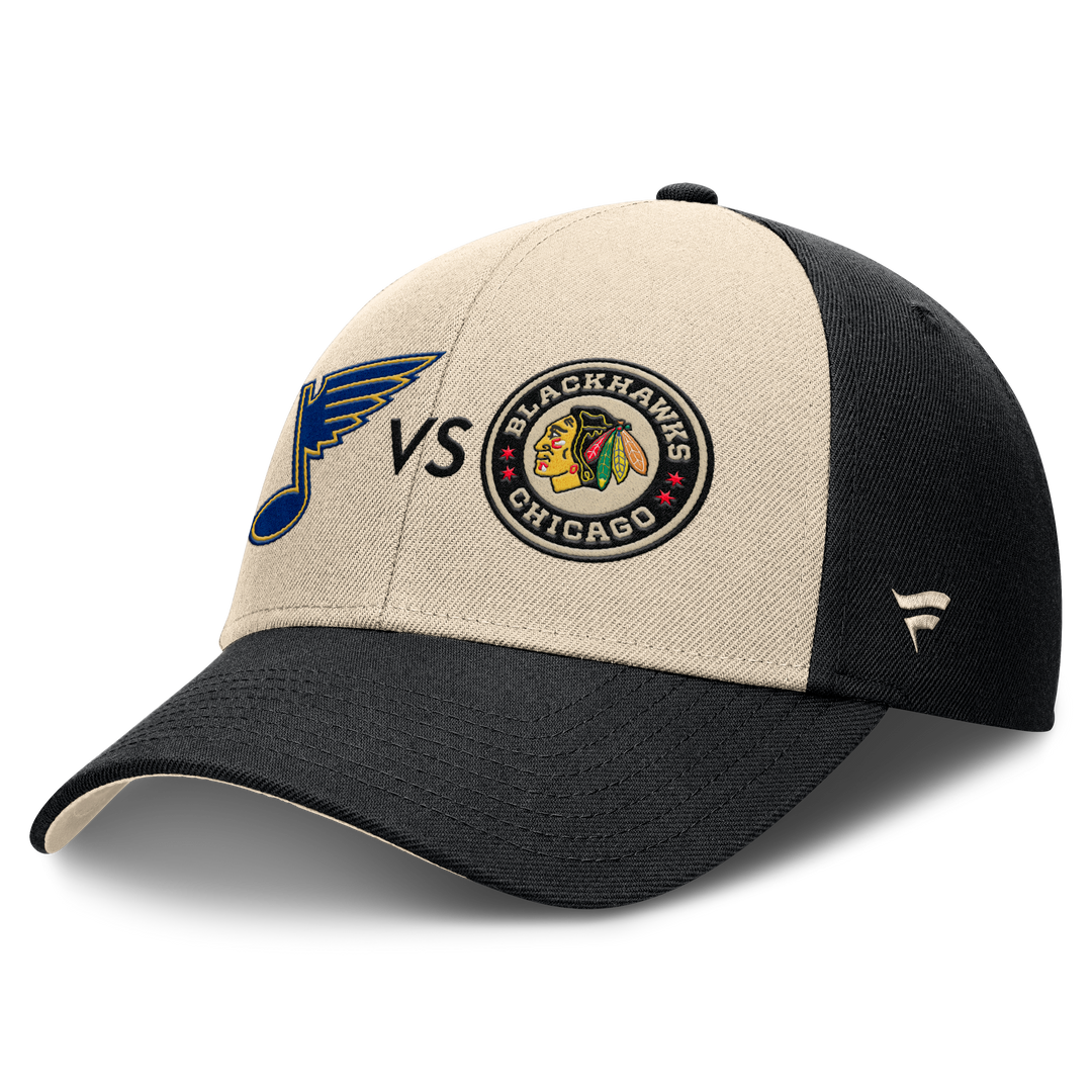 St. Louis Blues vs. Chicago Blackhawks Fanatics 2025 NHL Winter Classic Matchup Adjustable Hat Cap FANATICS