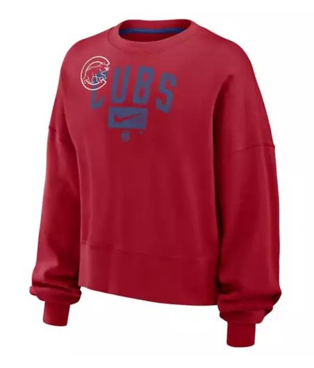 CHICAGO CUBS NIKE WOMEN'S WALKING BEAR RED CREWNECK SWEATSHIRT Sweatshirts & Hoodies NIKE