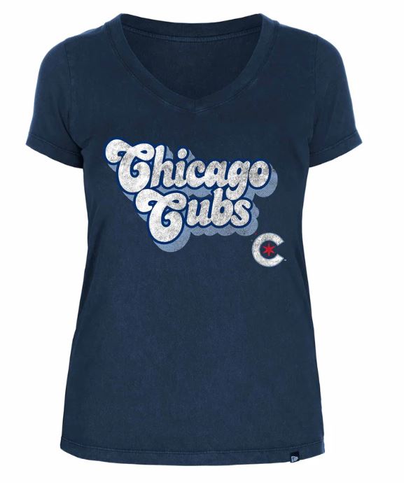 CHICAGO CUBS NEW ERA WOMEN'S CITY CONNECT GROOVY WORDMARK TEE Short Sleeve Tees NEW ERA CAP COMPANY INC