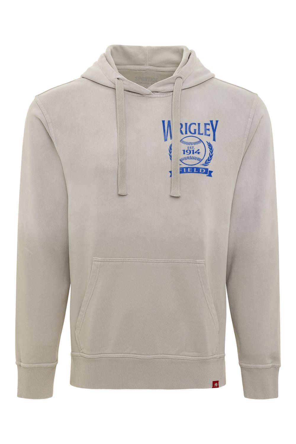 WRIGLEY FIELD MEN'S TERRY COTTON TAN HOODIE Sweatshirts & Hoodies SPORTIQE