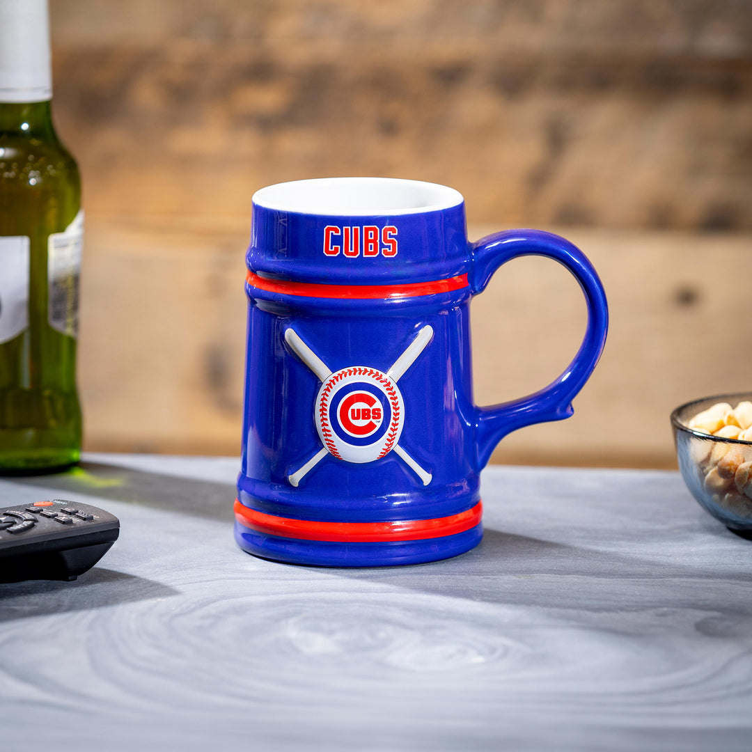 Chicago Cubs Bullseye Logo Ceramic Stein Home & Office EVERGREEN