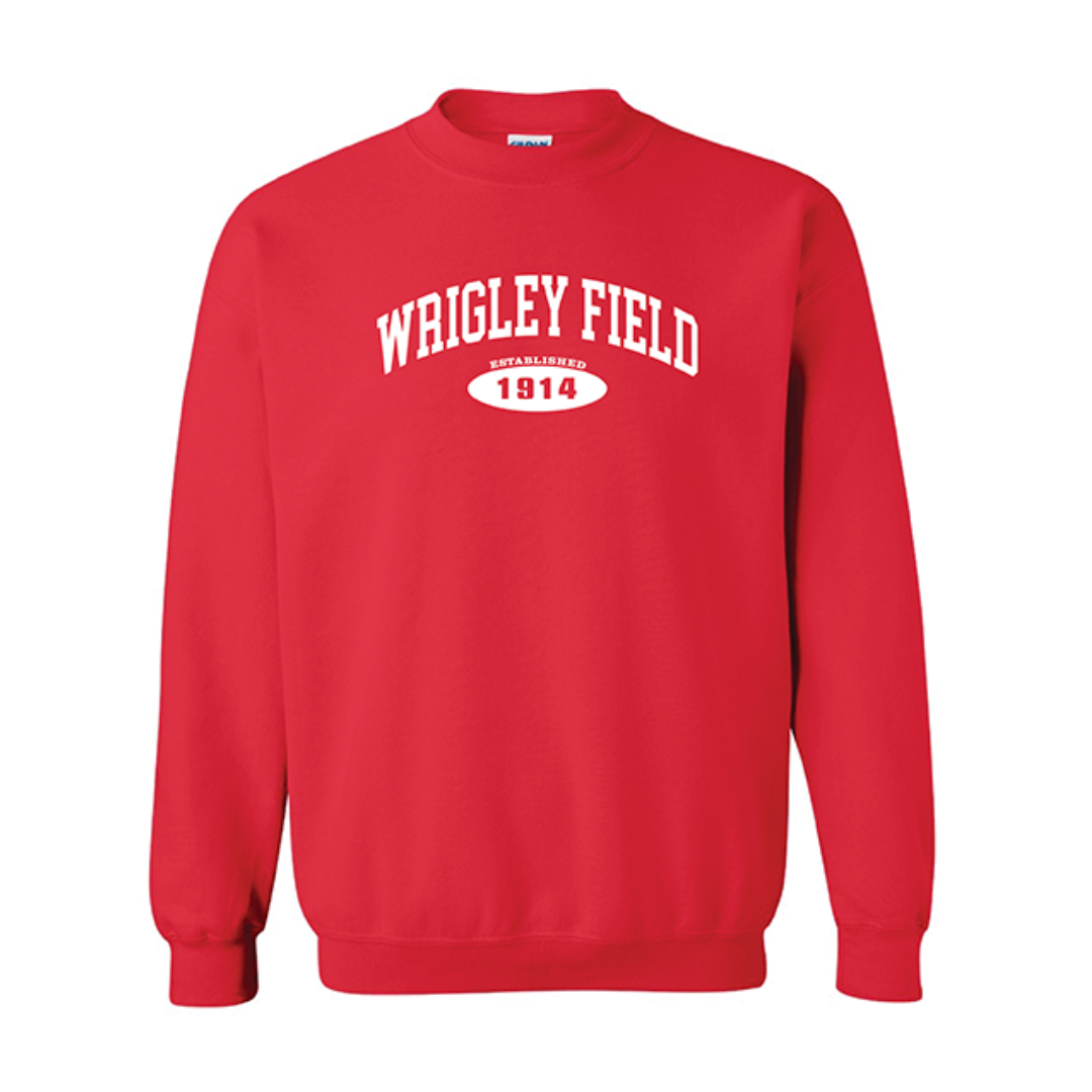 Wrigley Field Red 1914 Crewneck Sweatshirt Sweatshirts & Hoodies ART FLO SHIRT & LETTERING