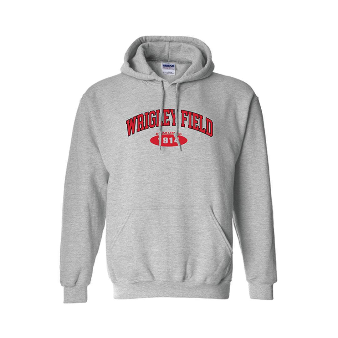 Wrigley Field 1914 Grey and Red Hoodie Sweatshirts & Hoodies ART FLO SHIRT & LETTERING