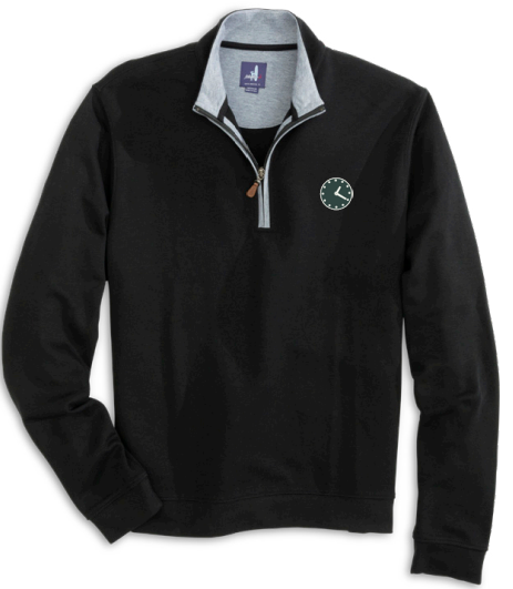 Wrigley Field 1:20 Clock Men's Black Quarter Zip by Johnnie O Sweatshirts & Hoodies JOHNNIE O