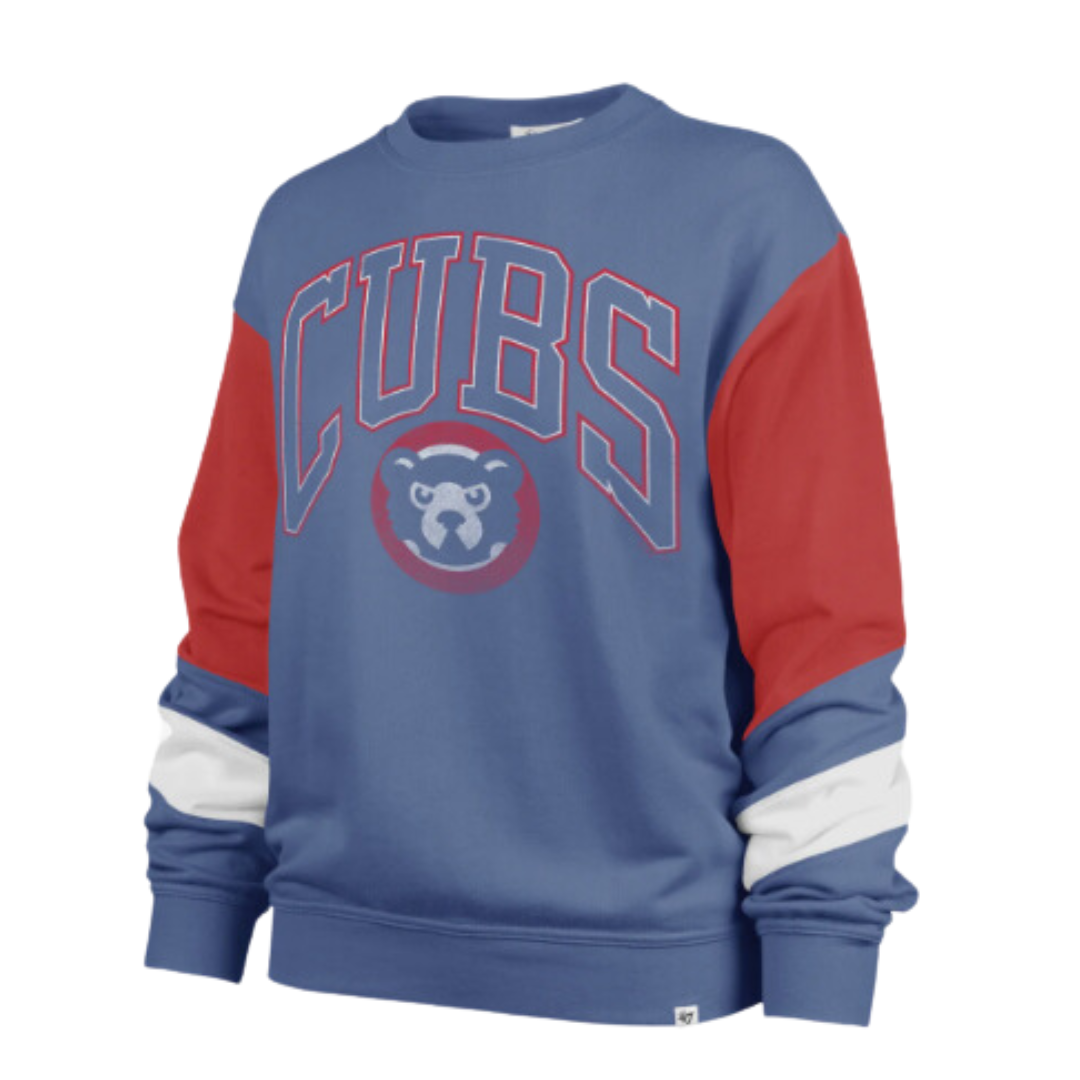 CHICAGO CUBS '47 WOMEN'S DOUBLE HEADER NOVA CREW Sweatshirts & Hoodies 47 BRAND