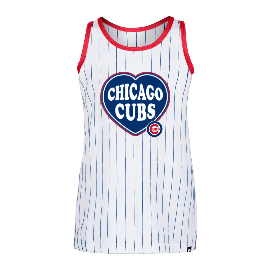 Chicago Cubs New Era Youth Heart Pinstripe Tank Top TANK TOPS NEW ERA CAP COMPANY INC