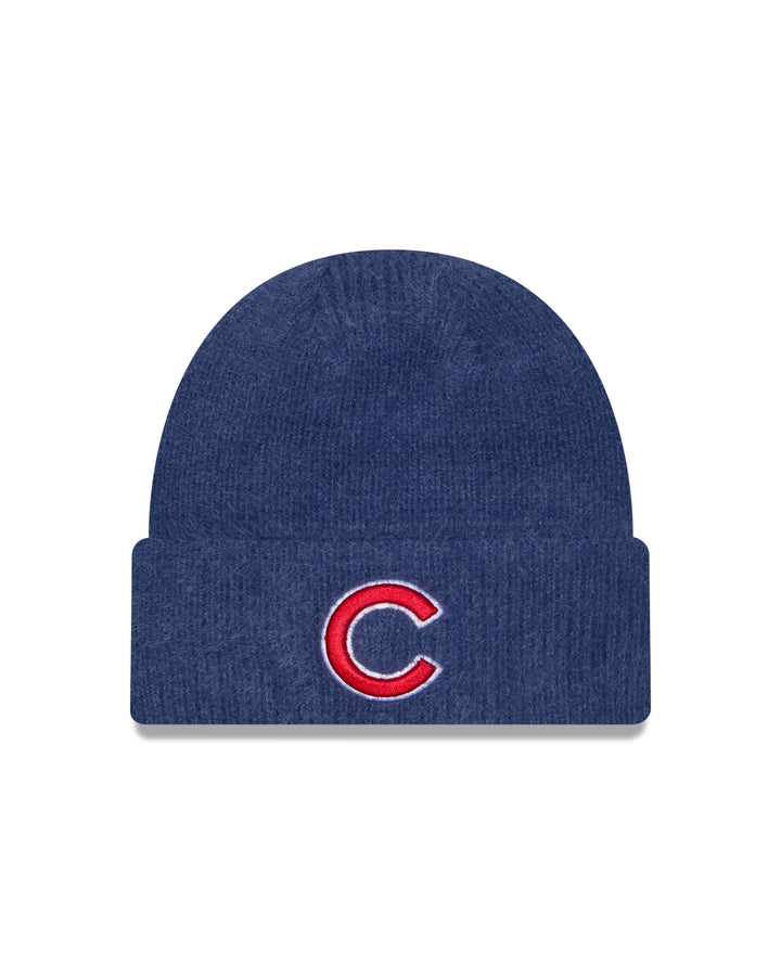 Chicago Cubs C Logo New Era Women's Blue Fuzzy Skull Cap Knits NEW ERA CAP COMPANY INC