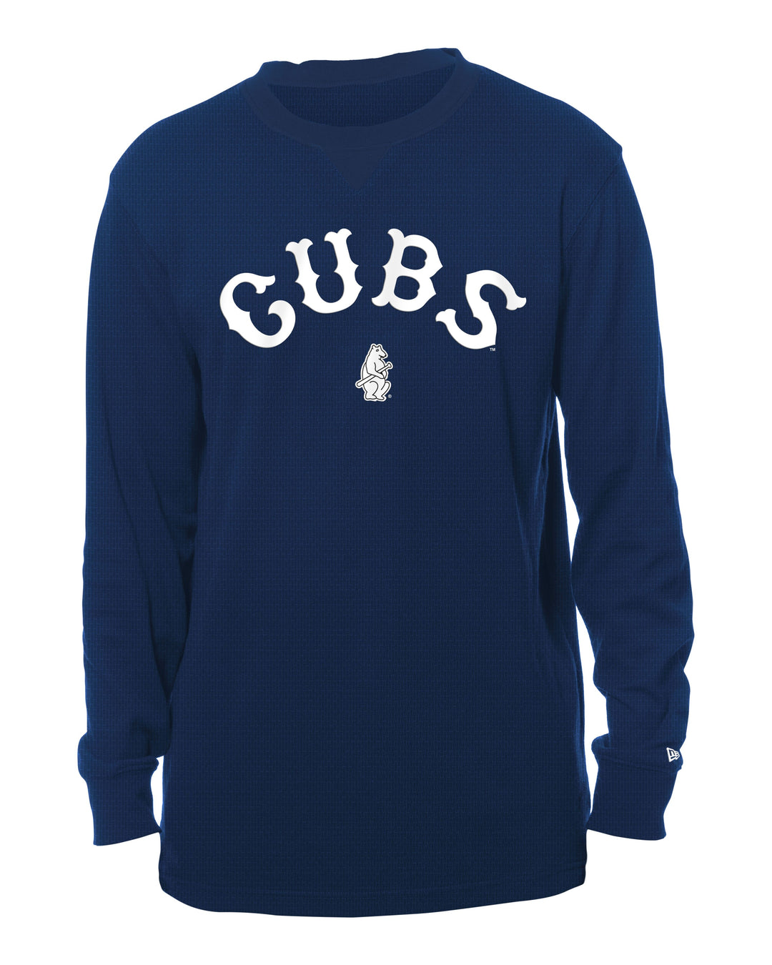 Chicago Cubs New Era Men's 1914 Long Sleeve Navy Henley Long Sleeve Tees NEW ERA CAP COMPANY INC