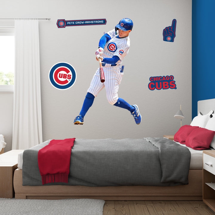 Pete Crow-Armstrong - RealBig Collection - Official MLB - Chicago Cubs - Reusable Vinyl Wall Decals Vinyl Die-Cut Character UNASSIGNED