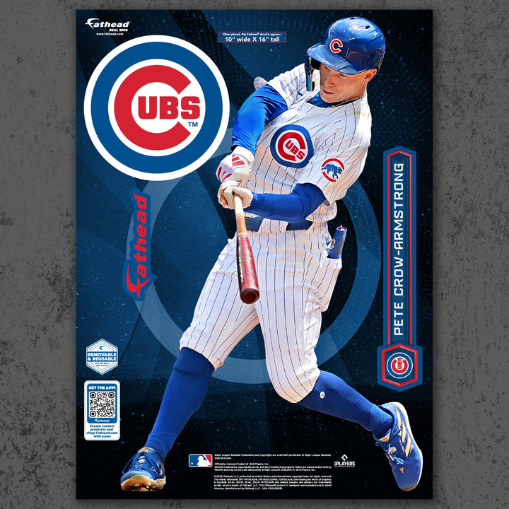 Pete Crow-Armstrong - RealBig Collection - Official MLB - Chicago Cubs - Reusable Vinyl Wall Decals Vinyl Die-Cut Character UNASSIGNED