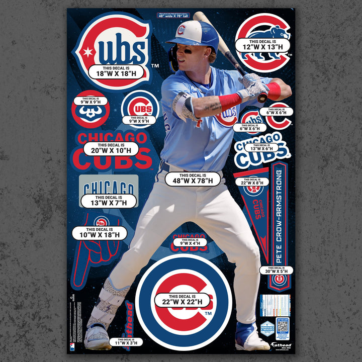 Pete Crow-Armstrong - RealBig Alternate Jersey Collection - Official MLB - Chicago Cubs - Reusable Vinyl Wall Decals Vinyl Die-Cut Character UNASSIGNED
