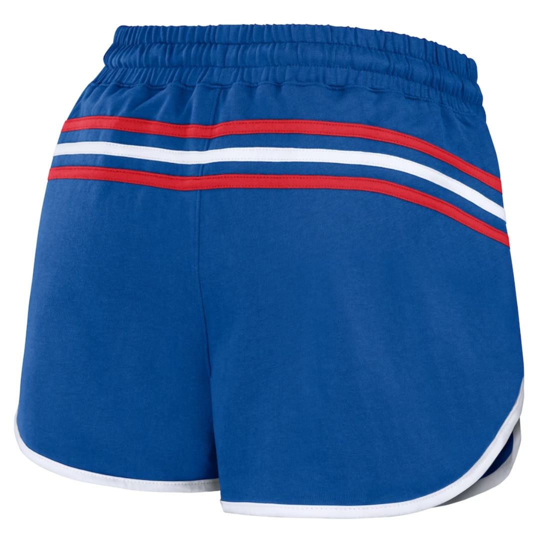 CHICAGO CUBS WEAR BY ERIN ANDREWS WOMEN'S WALKING BEAR LOGO ROYAL SHORTS Bottoms WEAR ERIN ANDREWS