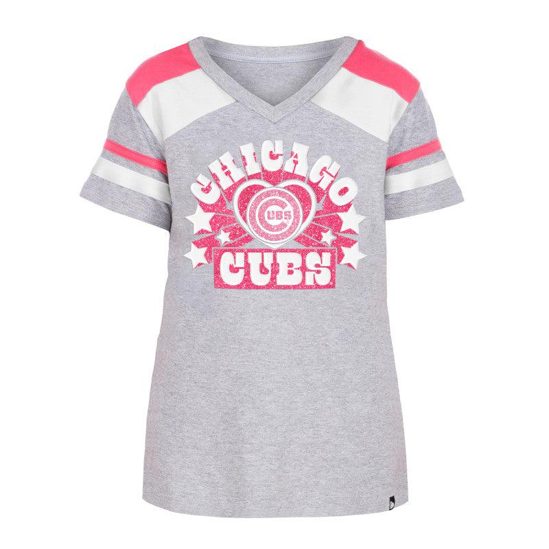 CHICAGO CUBS NEW ERA YOUTH C LOGO PINK HEART TEE Short Sleeve Tees NEW ERA CAP COMPANY INC