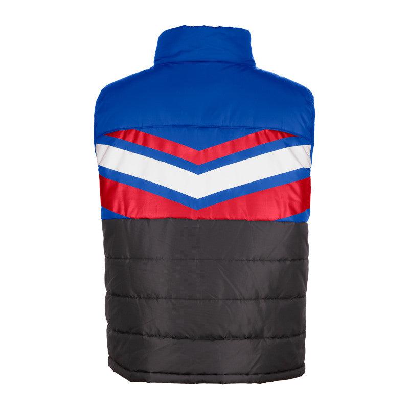 CHICAGO CUBS NEW ERA MEN'S C LOGO BLACK AND BLUE PUFFER VEST Jackets & Outerwear NEW ERA CAP COMPANY INC