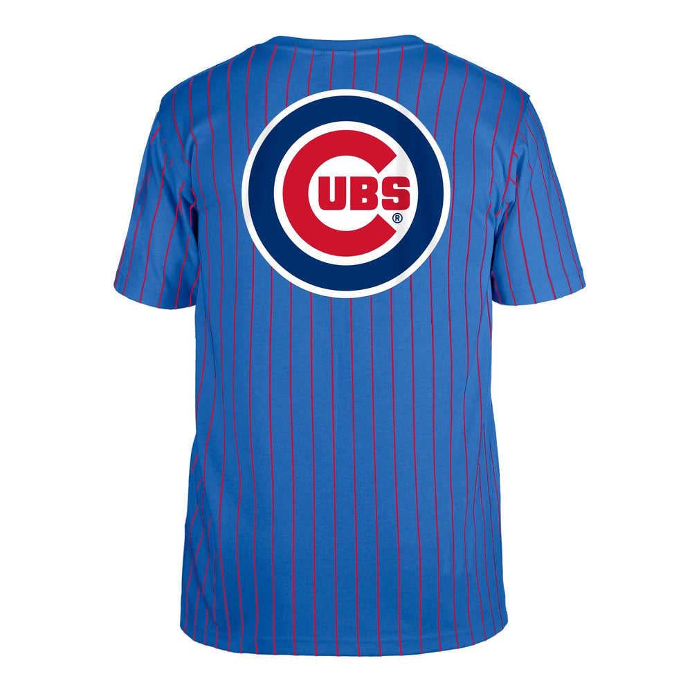 Chicago Cubs New Era Men's Bullseye Logo Pinstripe Royal Blue Tee Short Sleeve Tees NEW ERA CAP COMPANY INC