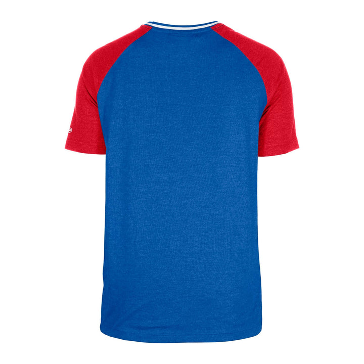 Chicago Cubs New Era Men's Bullseye Royal Blue and Red Puff Print Tee Short Sleeve Tees NEW ERA CAP COMPANY INC