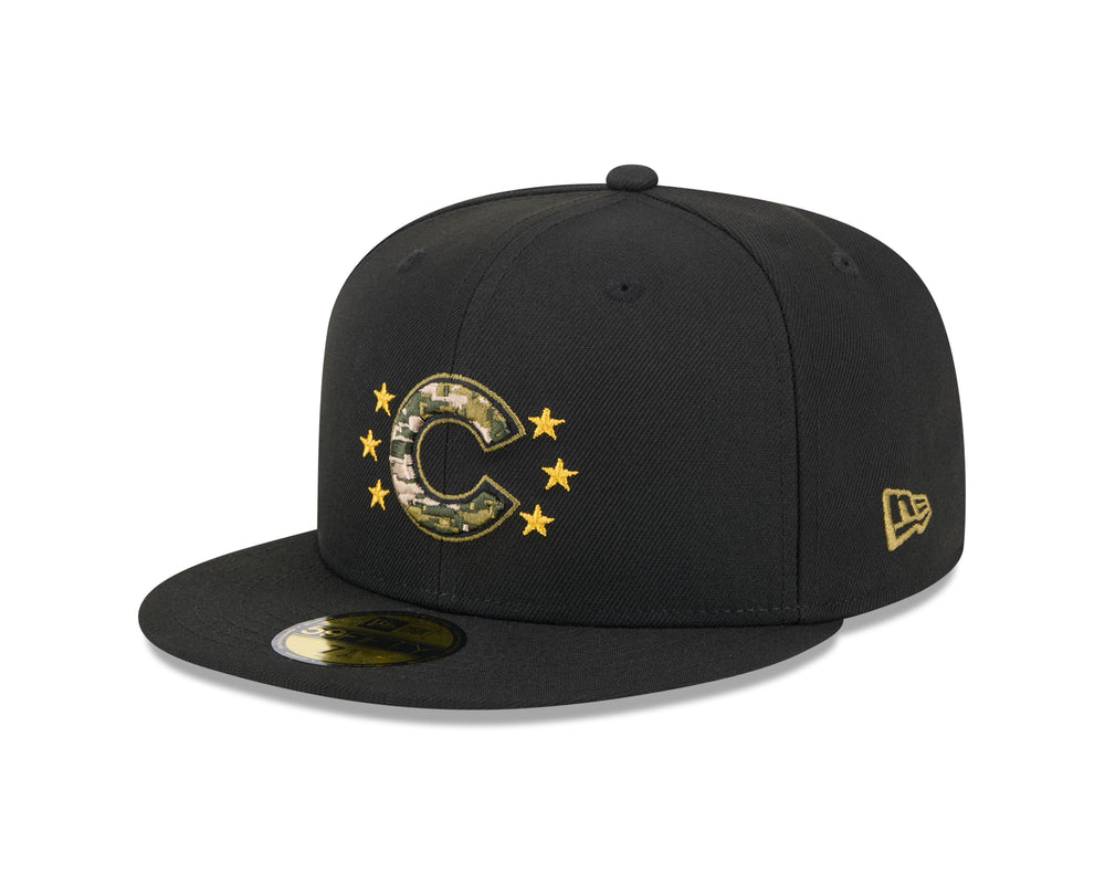 CHICAGO CUBS NEW ERA ARMED FORCES 2024 BLACK 59FIFTY CAP Caps NEW ERA CAP COMPANY INC