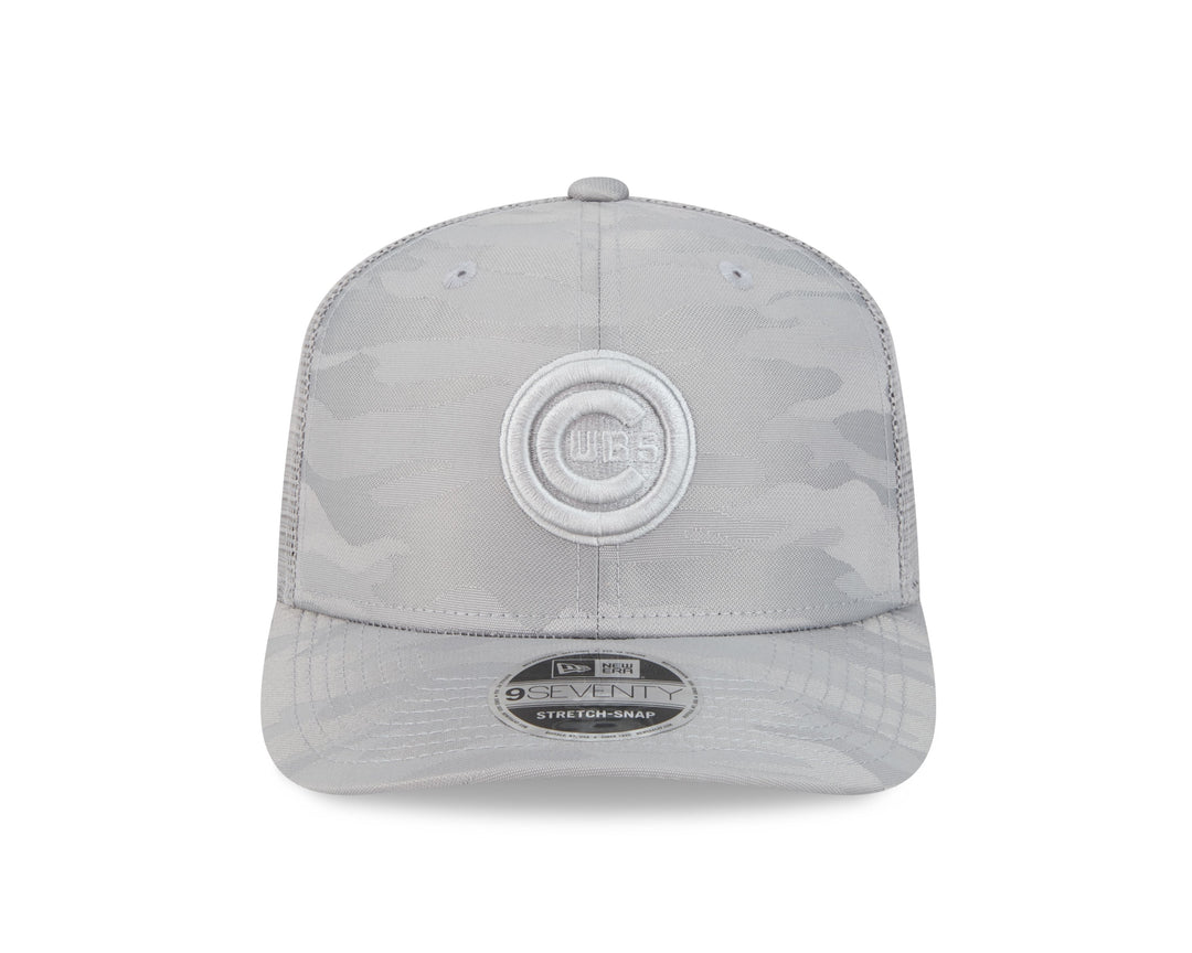 Chicago Cubs New Era Bullseye Logo Silver Grey Camo 9SEVENTY Snapback Cap Caps NEW ERA CAP COMPANY INC