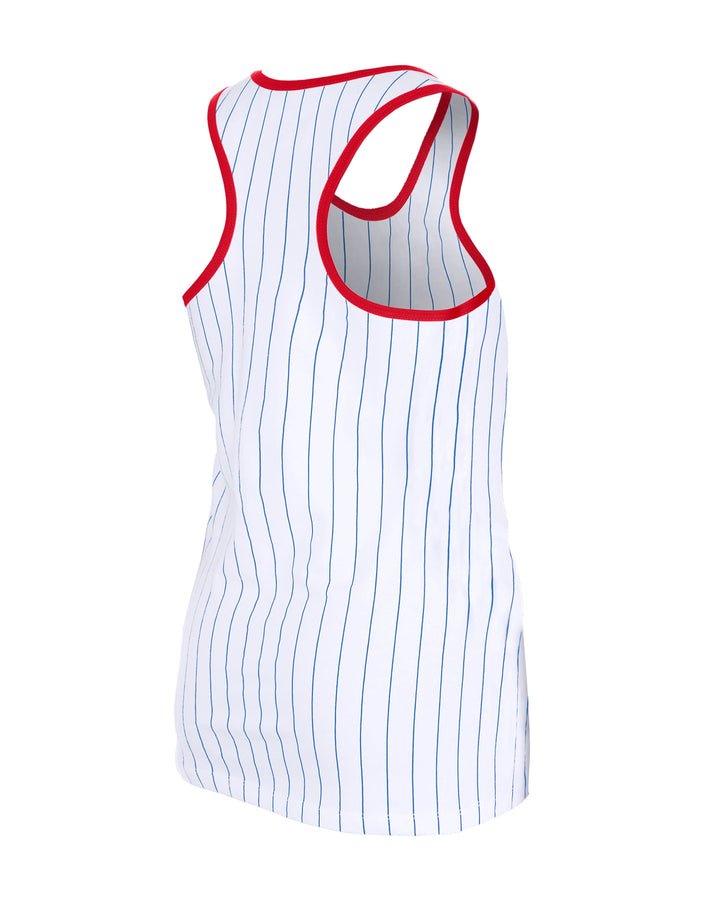 Chicago Cubs Logo Gameday Women's Pinstripe Tank Top by New Era TANK TOPS New Era
