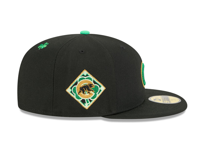 Chicago Cubs 2026 St. Patrick's Day Black 59FIFTY Fitted Cap by New Era Caps New Era