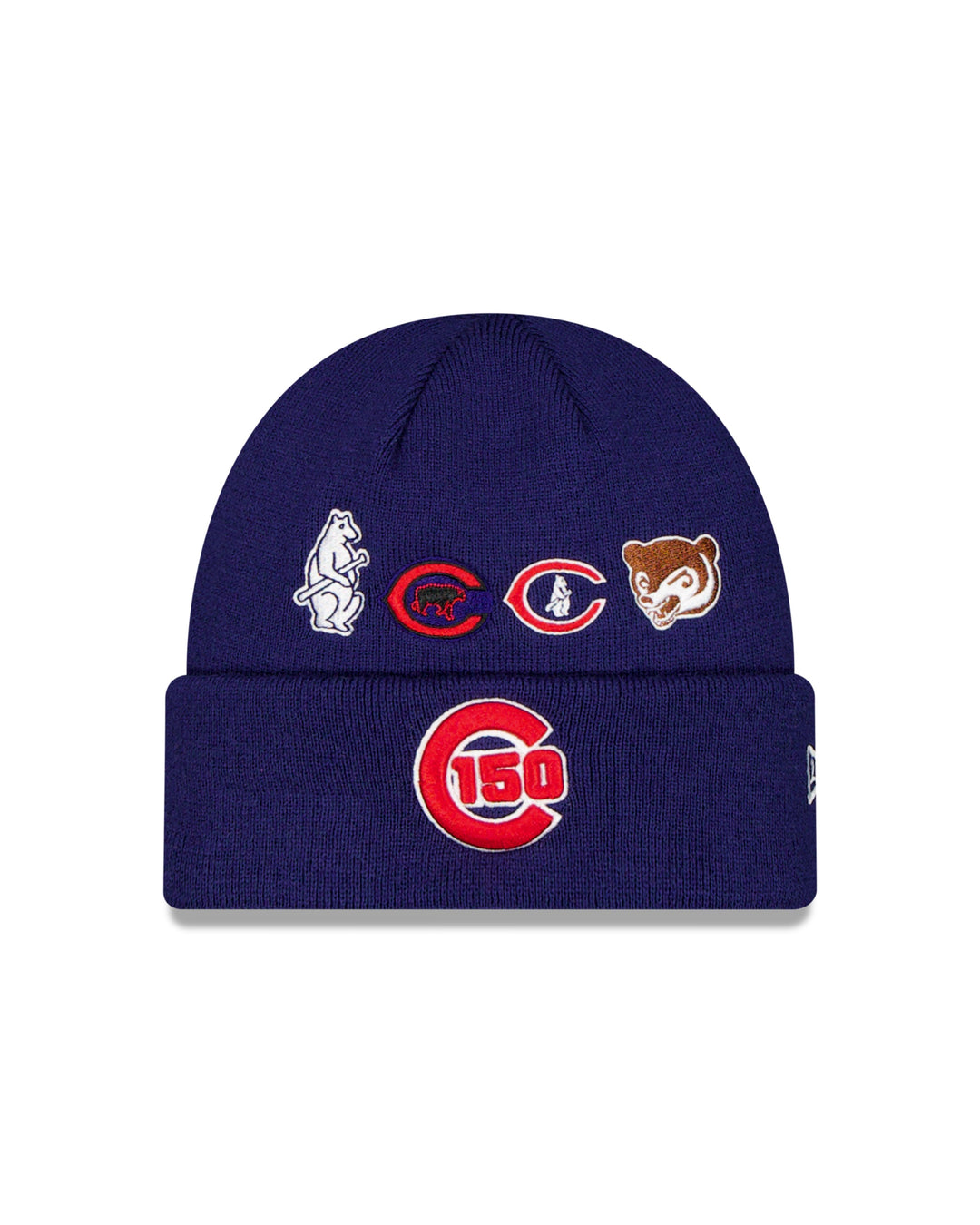 Chicago Cubs 150th Anniversary Logos Cuff Knit Beanie by New Era Knits New Era