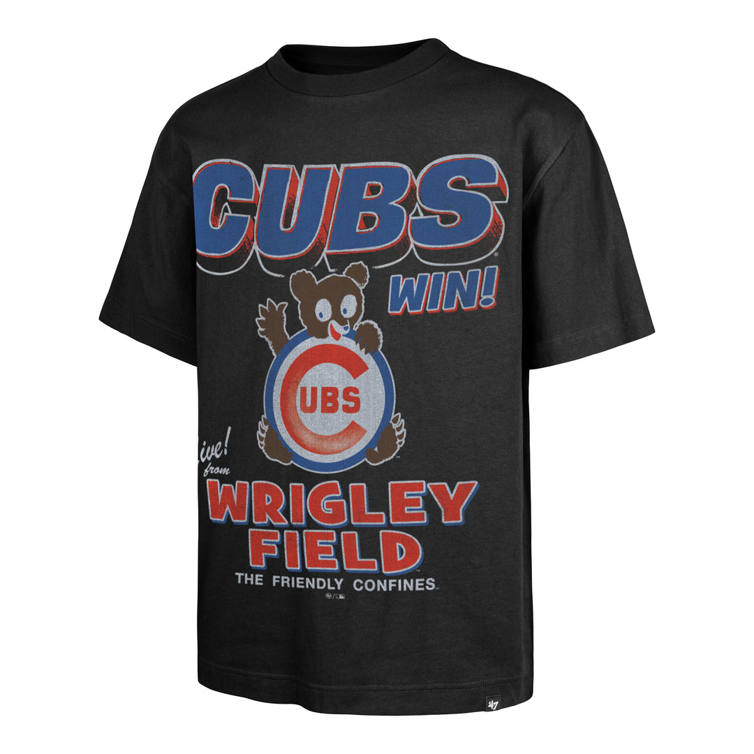 Chicago Cubs 47 Brand Waving Bear Men's Black Tee Short Sleeve Tees 47 BRAND