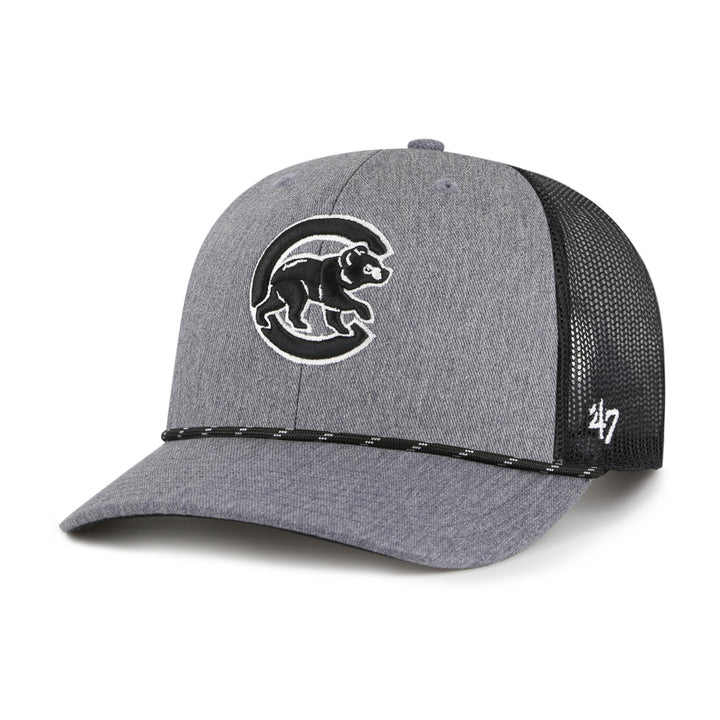 Chicago Cubs Walking Bear Carbon Rope Trucker Charcoal By '47 Brand Cap '47 Brand