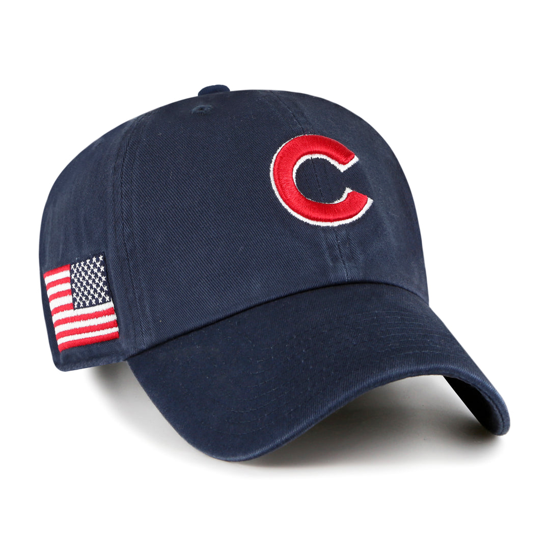 Chicago Cubs Logo Heritage USA Flag Cap Navy by '47 Brand Caps '47 Brand
