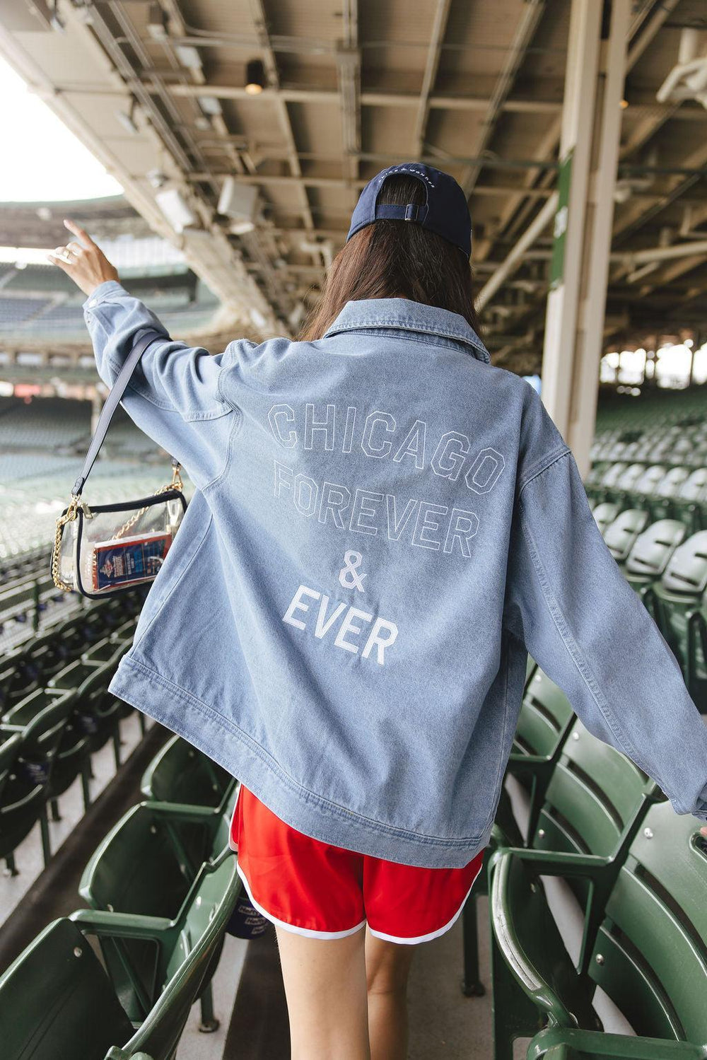 Chicago Cubs X Alice & Wonder Women's Denim Jacket Jackets & Outerwear Alice & Wonder