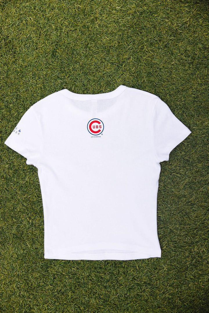 Chicago Cubs X Alice & Wonder Women's Triple Hat Baby Tee Alice & Wonder