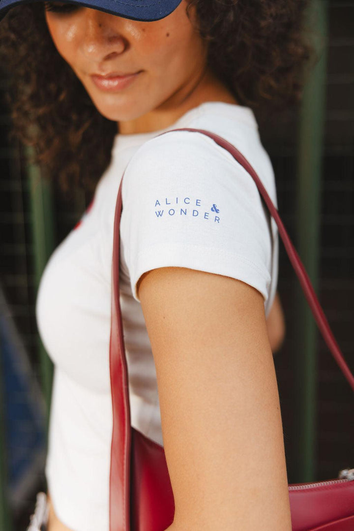 Chicago Cubs X Alice & Wonder Women's Marquee Baby Tee Alice & Wonder