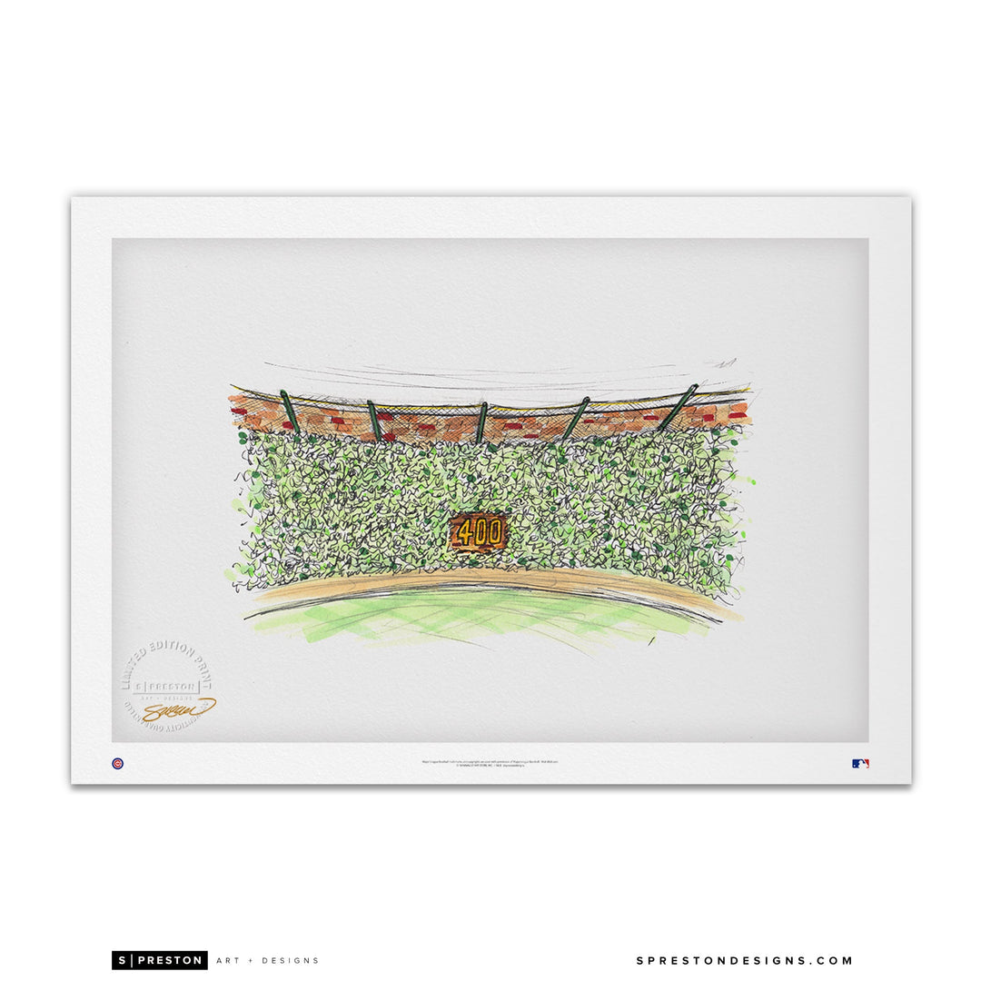 WRIGLEY FIELD S. PRESTON LIMITED EDITION INK SKETCH ART PRINT Art Print S. Preston Art + Designs