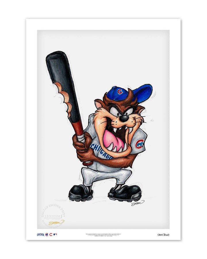 CHICAGO CUBS S. PRESTON TAZ ON DECK X CUBS ART PRINT Art Print S. Preston Art + Designs