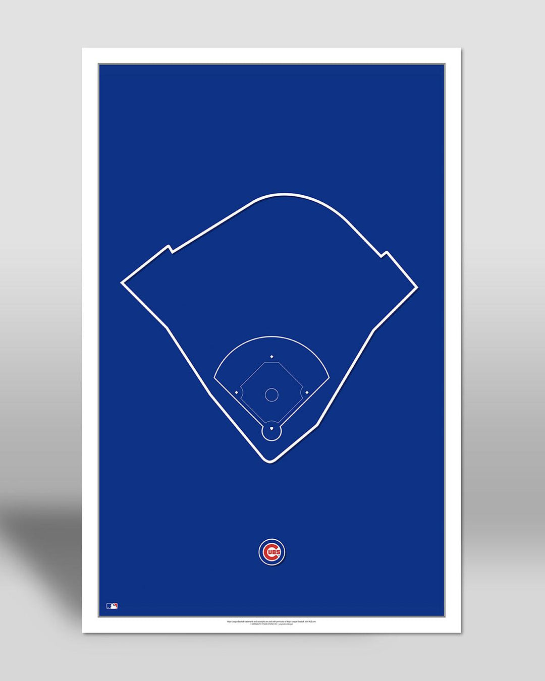 CHICAGO CUBS S. PRESTON WRIGLEY FIELD BALLPARK OUTLINE ART PRINT Art Poster S. Preston Art + Designs