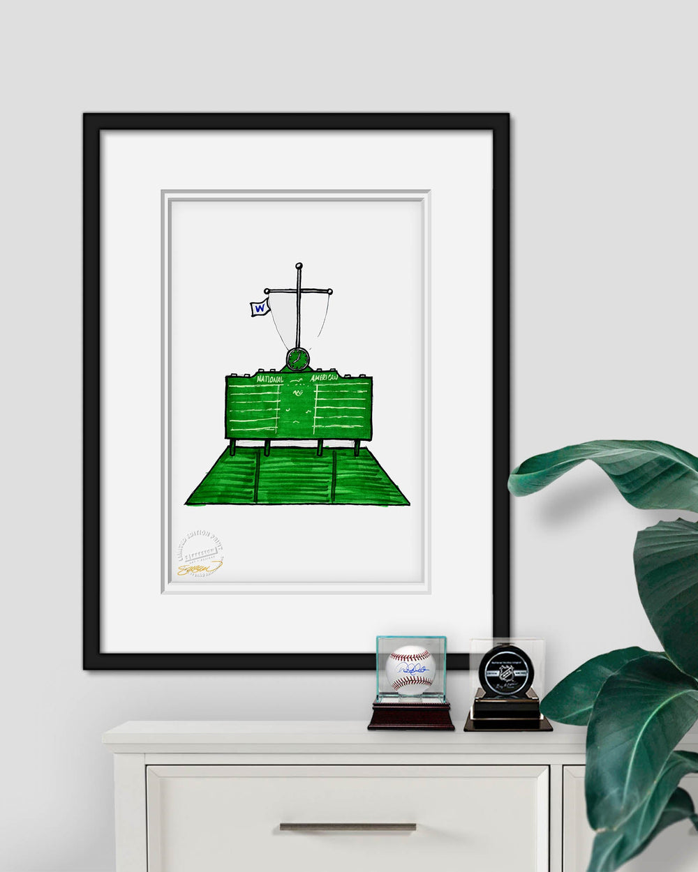 WRIGLEY FIELD S.PRESTON INK SKETCH LIMTED EDITION ART PRINT Art Print S. Preston Art + Designs