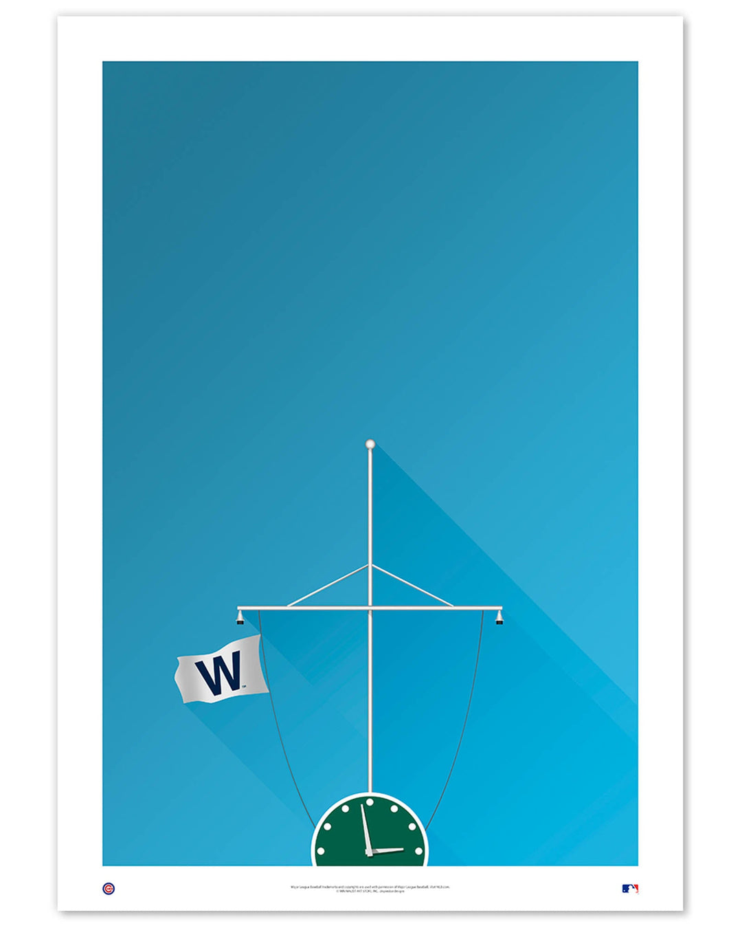 CHICAGO CUBS S. PRESTON MINIMALIST WRIGLEY FIELD ART PRINT Art Print S. Preston Art + Designs