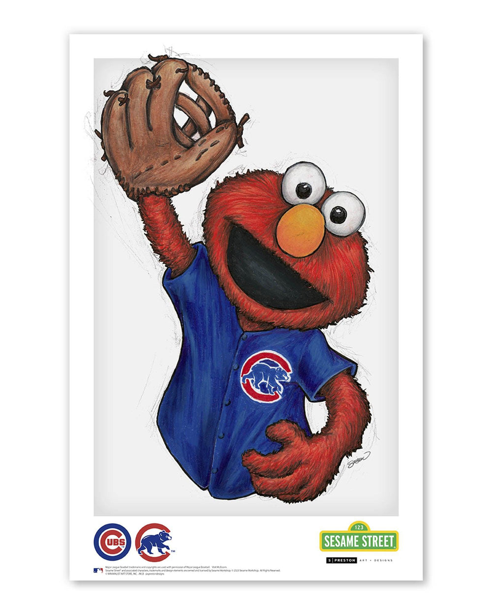 CHICAGO CUBS S. PRESTON ELMO x MLB ART PRINT Art Print S. Preston Art + Designs