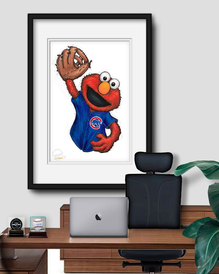 ELMO x MLB Cubs Art Print by S. Preston Art + Designs Art Print S. Preston Art + Designs