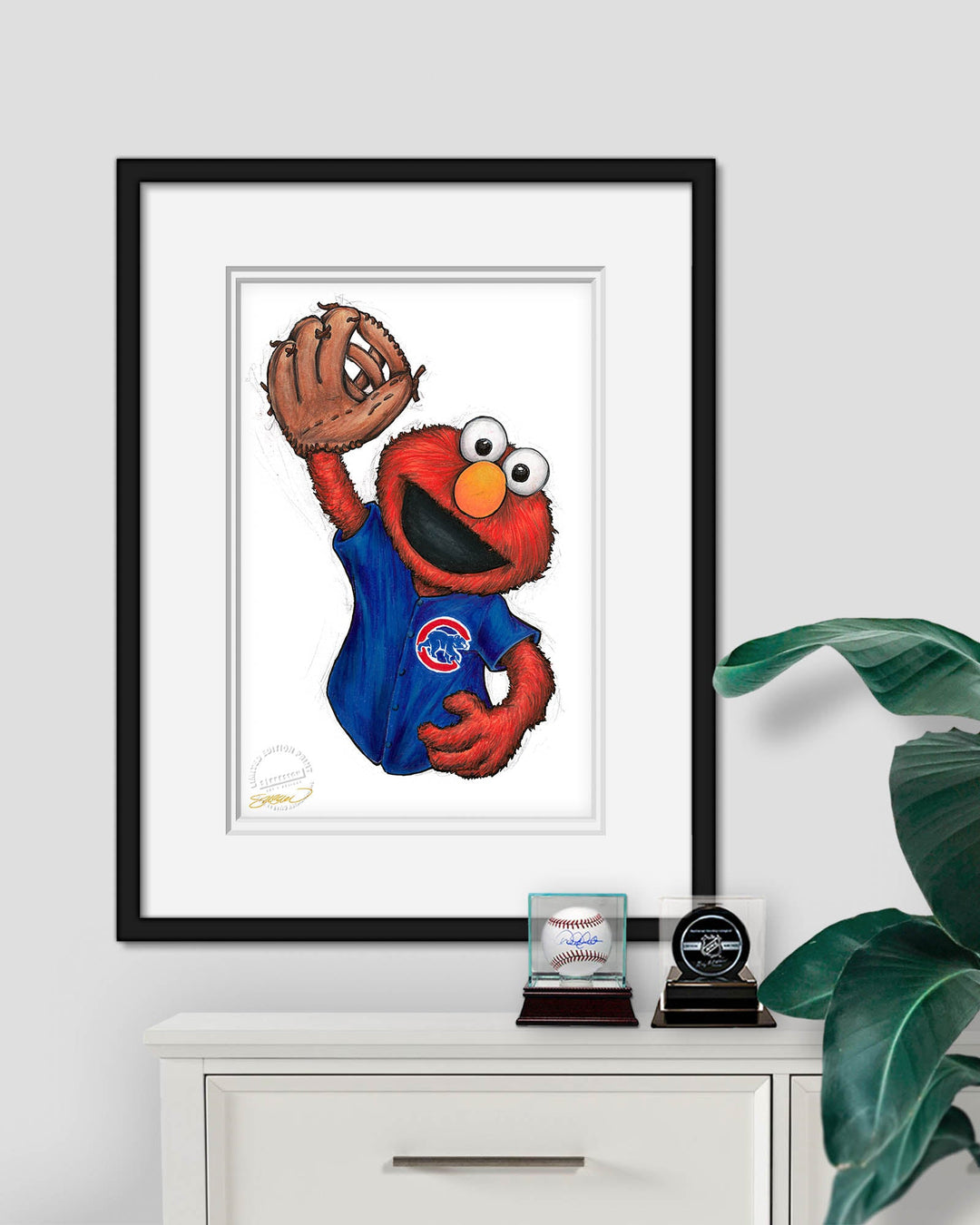 ELMO x MLB Cubs Art Print by S. Preston Art + Designs Art Print S. Preston Art + Designs