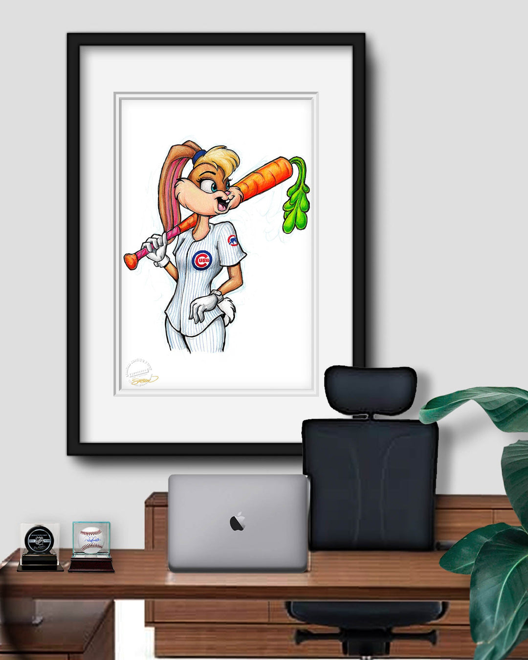 CHICAGO CUBS S. PRESTON LOLA BUNNY X CUBS ART PRINT Art Print S. Preston Art + Designs