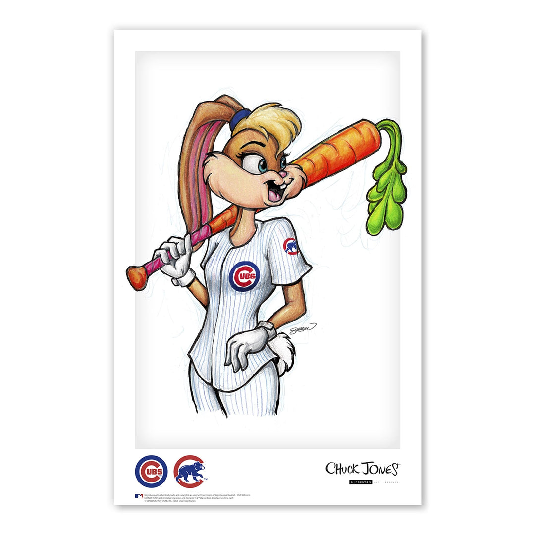 CHICAGO CUBS S. PRESTON LOLA BUNNY X CUBS ART PRINT Art Print S. Preston Art + Designs