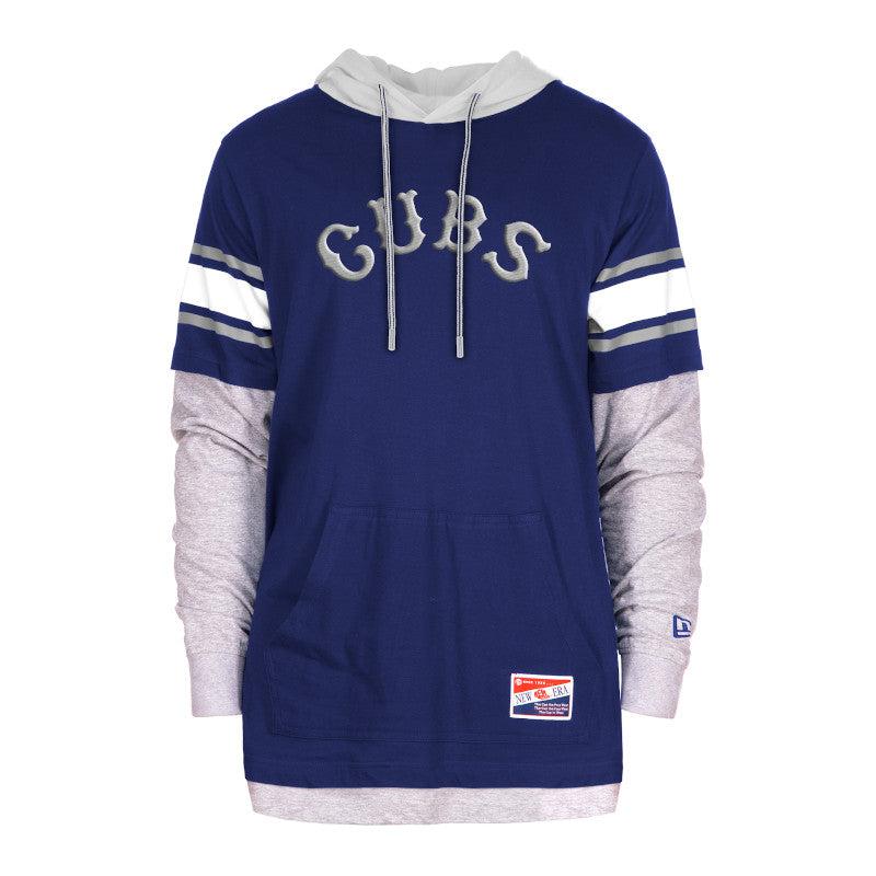 CHICAGO CUBS NEW ERA MEN'S 1914 HOODIE TEE Long Sleeve Tees NEW ERA CAP COMPANY INC