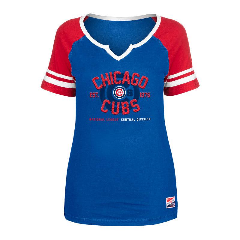 CHICAGO CUBS NEW ERA WOMEN'S NOTCH NECK TEE Short Sleeve Tees NEW ERA CAP COMPANY INC