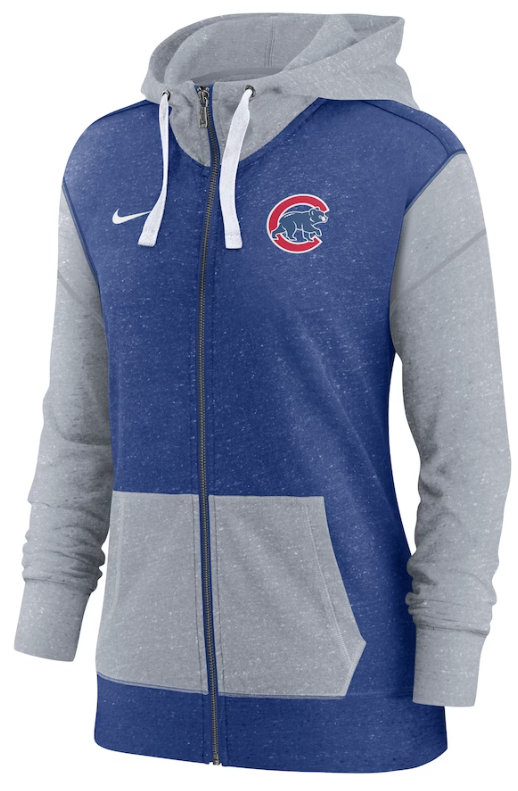 CHICAGO CUBS NIKE WOMEN'S WALKING BEAR ROYAL BLUE FULL-ZIP HOODIE Sweatshirts & Hoodies NIKE