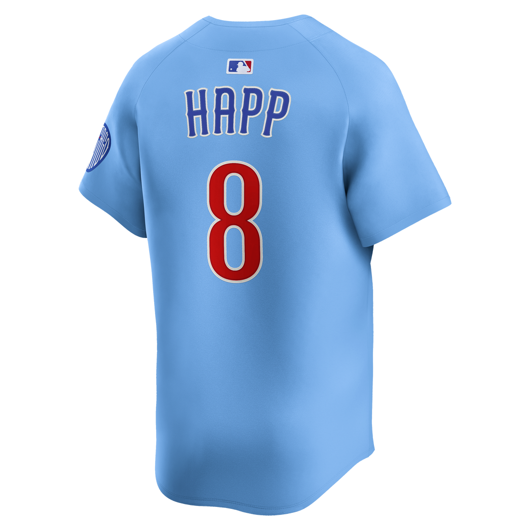 Chicago Cubs Ian Happ Blues Alternate Limited Baby Blue Jersey by Nike Jerseys NIKE