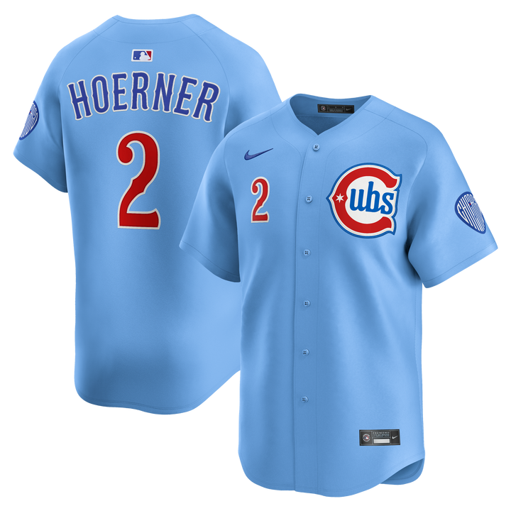 Chicago Cubs Nico Hoerner Blues Alternate Limited Baby Blue Jersey by Nike Jerseys NIKE