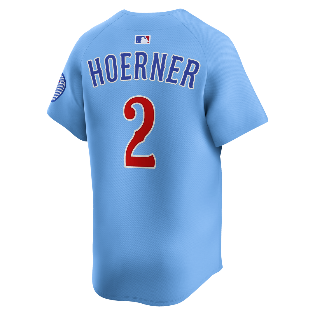 Chicago Cubs Nico Hoerner Blues Alternate Limited Baby Blue Jersey by Nike Jerseys NIKE