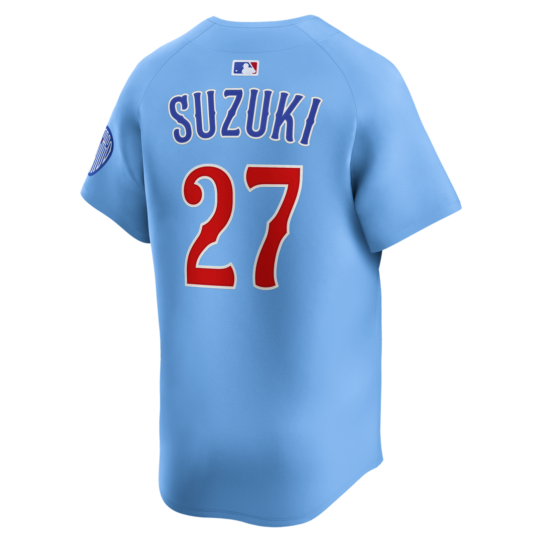 Chicago Cubs Seiya Suzuki Blues Alternate Limited Baby Blue Jersey by Nike Jerseys NIKE