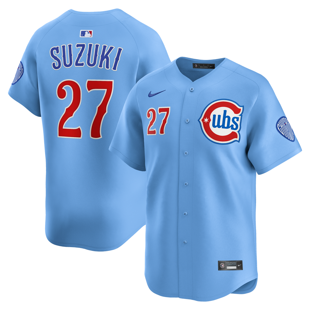 Chicago Cubs Seiya Suzuki Blues Alternate Limited Baby Blue Jersey by Nike Jerseys NIKE