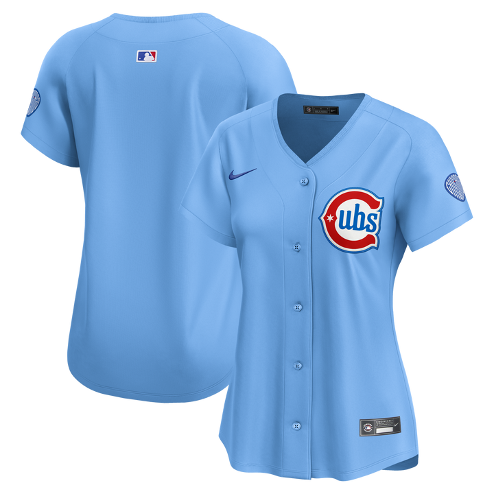 Chicago Cubs Women's Blues Alternate Limited Baby Blue Jersey by Nike Jerseys NIKE